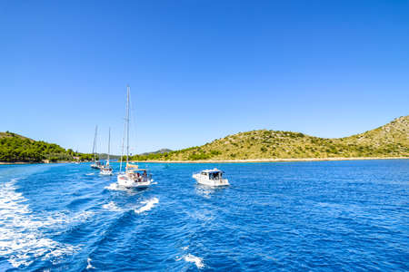 Sailing yachts in the sea, Croatia.の写真素材