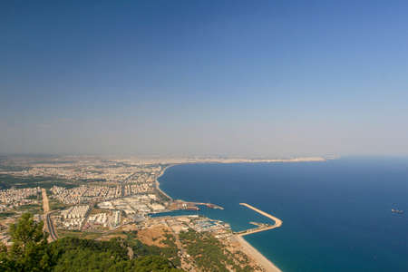 view from above of the bay of antalya and city viewの写真素材