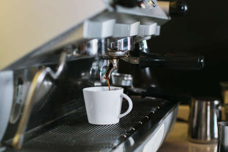 the hands of the baristaの写真素材