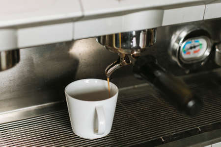 the hands of the baristaの写真素材