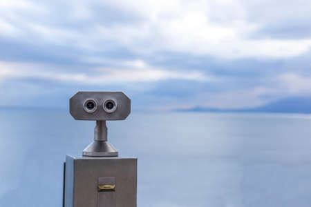 On the shores of Antalya, binoculars of the landscapeの写真素材