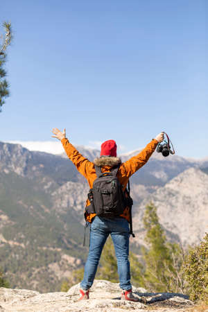 Nature photographer takes pictures wandering the mountains in Turkeyの写真素材