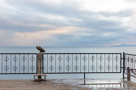 Mountains and binoculars to watch the landscape of Antalya / Turkeyの写真素材