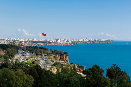 Antalya sea and mountain views, sea in Turkey Antalya Cityの写真素材