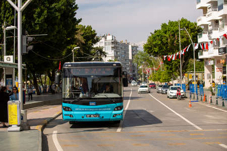 Antalya-Turkey, 04 23 2022: The bus used as a city public transportation vehicle in Antalya. public transportのeditorial素材