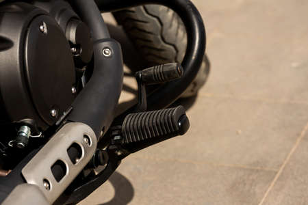 black motorcycle pedals and clutch