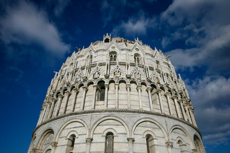 Pisa, ITALY- 11 26 2008: Piazza dei Miracoli (Italian: [Ëpjattsa dei miËraËkoli]; English: Square of Miracles), officially known as Piazza del Duomo (English: Cathedral Square), is an important center of European medieval art and one of the world's finのeditorial素材