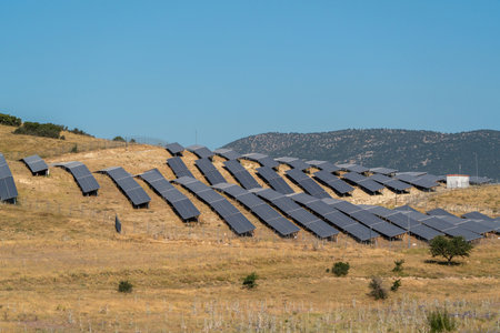 solar energy panels in a field in turkey