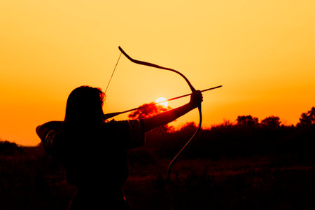 the archer whose arm appears to be andの写真素材