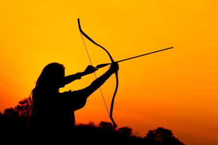 the archer whose arm appears to be andの写真素材