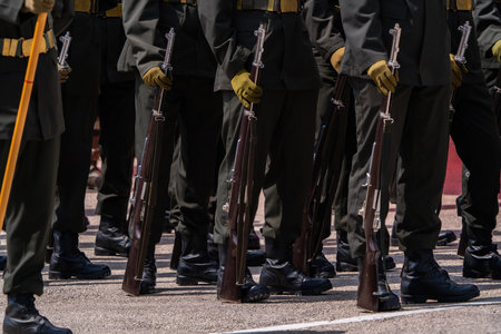 Turkish soldiers taking the oath at the military swearing-in ceremony