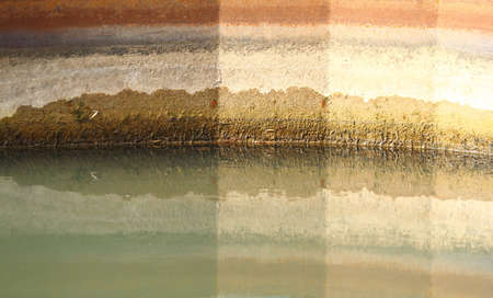 Reflections on the canal. Abstract photographyの写真素材