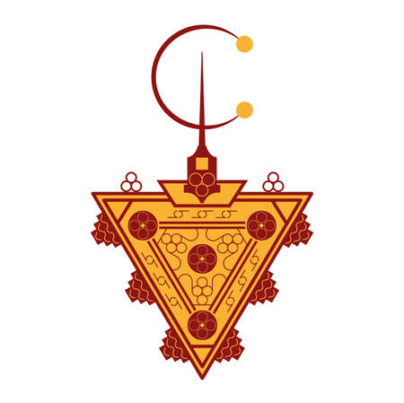 Vector Illustration Of Tazerzit. The Berber Jewelery Symbol. Amazigh Culture Fibula.のイラスト素材