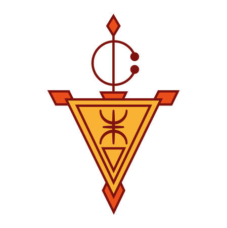 Vector Illustration Of Tazerzit. The Berber Jewelery Symbol. Amazigh Culture Fibula.のイラスト素材