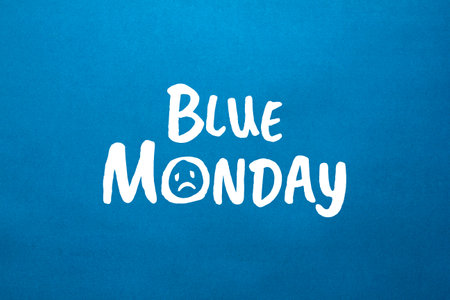 Stock image of a blue monday text on a blue backgroundの写真素材