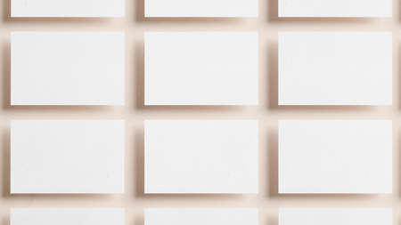 Multiple horizontal business card mockup on a neutral background for branding presentation,...