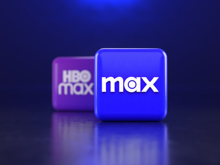Valencia, Spain - April, 2024: New Max app logo in front of HBO Max icon in 3D illustration. Max is...