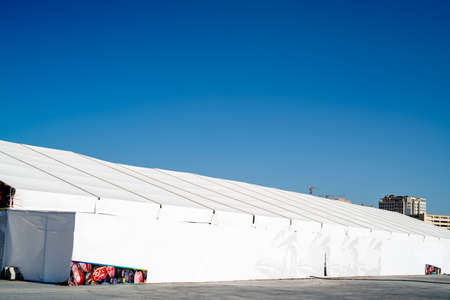 Qatar Doha October 2021: The big tent of the third local exhibition of dried datesの写真素材