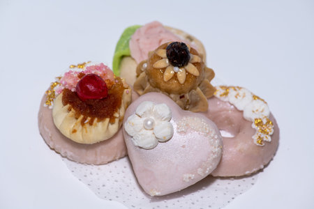 Arabic oriental sweets isolated on a white backgroundの写真素材