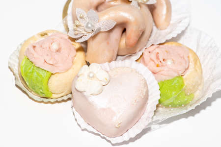 Arabic oriental sweets isolated on a white backgroundの写真素材