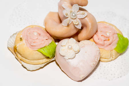 Arabic oriental sweets isolated on a white backgroundの写真素材