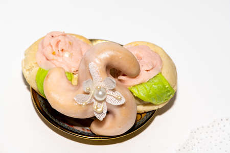 Arabic oriental sweets isolated on a white backgroundの写真素材