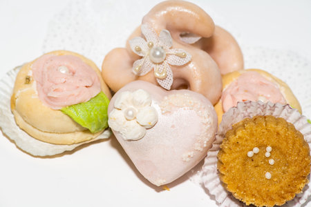 Arabic oriental sweets isolated on a white backgroundの写真素材