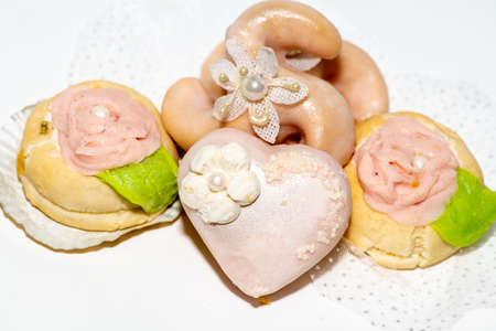 Arabic oriental sweets isolated on a white backgroundの写真素材