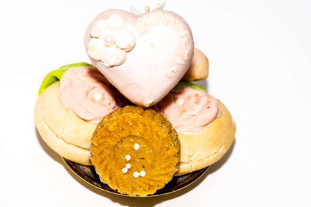 Arabic oriental sweets isolated on a white backgroundの写真素材