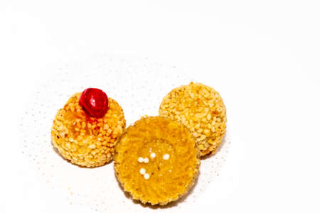 Arabic oriental sweets isolated on a white backgroundの写真素材
