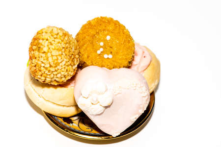 Arabic oriental sweets isolated on a white backgroundの写真素材