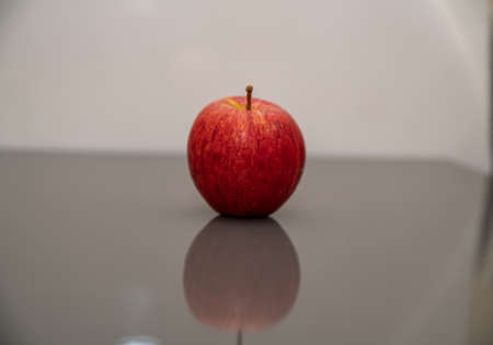 Red apples on a white backgroundの写真素材