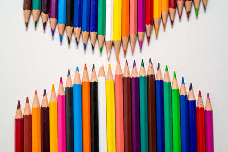 color pencils. on white backgroundの写真素材