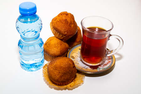 Fresh Baked Croissant, Homemade pastry with sesame.の写真素材