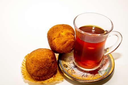 Fresh Baked Croissant, Homemade pastry with sesame.の写真素材