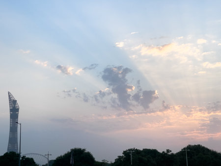 Doha, Qatar: Aspire Park during the morning.の写真素材