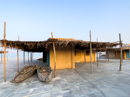 Old houses in the cultural village of Doha, Qatarの写真素材