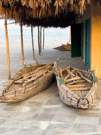 Old houses in the cultural village of Doha, Qatarの写真素材