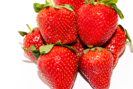 Strawberries isolated on white backgroundの写真素材