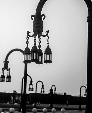 Doha Qatar, antique street lampの写真素材