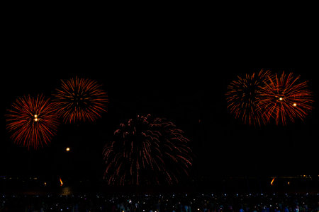 Colorful fireworks display in Qatarの写真素材