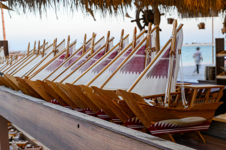 Doha, Qatar - November 29, 2023: Sale of Gulf heritage products at Katara Cultural Village during...
