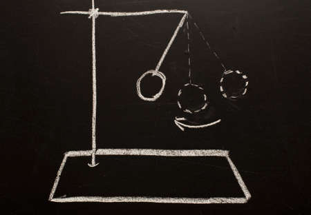 swing of the pendulum image on the chalkboardの写真素材