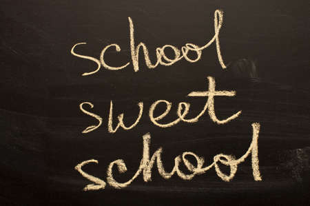 school sweet school written on the chalkboardの写真素材