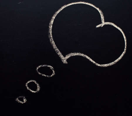 thought about love on the blackboardの写真素材
