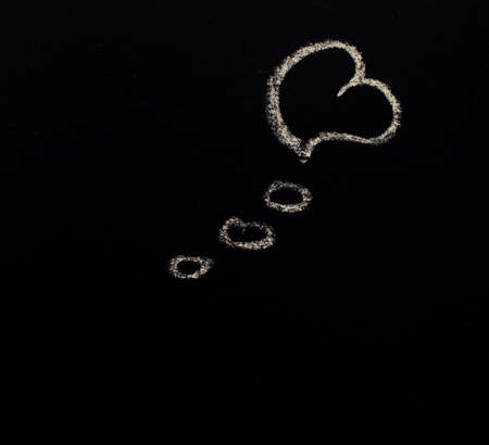thought about love on the blackboardの写真素材