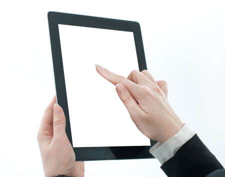 hands are holding tablet pc