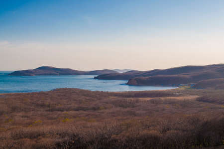 Japan sea seascape on Russian island, Vladivostok, Russiaの写真素材
