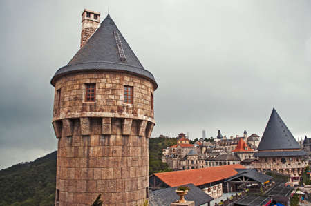 medieval castle in bana hills french villageのeditorial素材