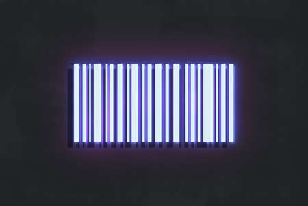 Neon barcode sign. Led light price tagの写真素材